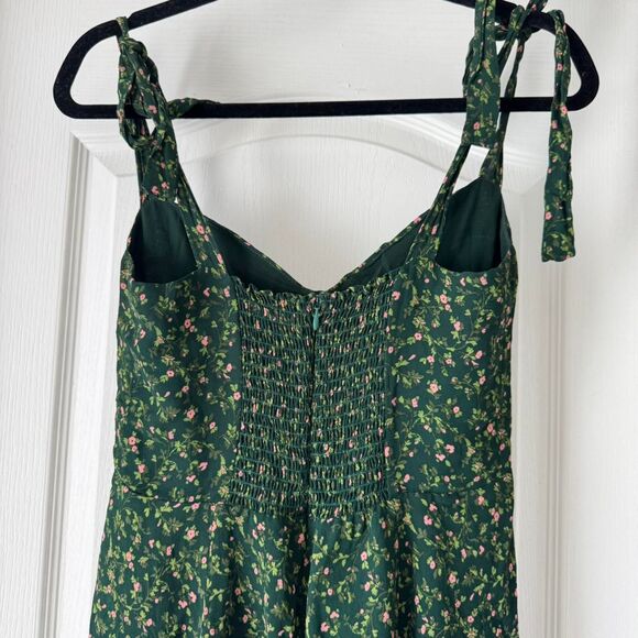 Reformation Green Floral Mini Dress Women’s Size 8 Romantic Cottagecore - Picture 3 of 8